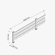 MON MARCHE DECO - Kit Clôture SLIM PVC Blanc H. 72 cm x L. 5.60 m - 3 Lisses - vignette