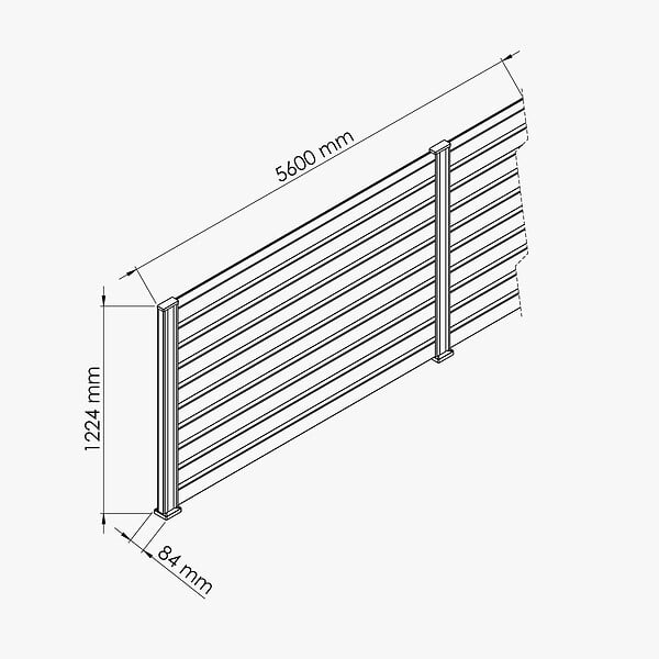 MON MARCHE DECO - Kit Clôture SLIM PVC Blanc H. 120 cm x L. 5.60 m - 10 Lisses claire-voie - large