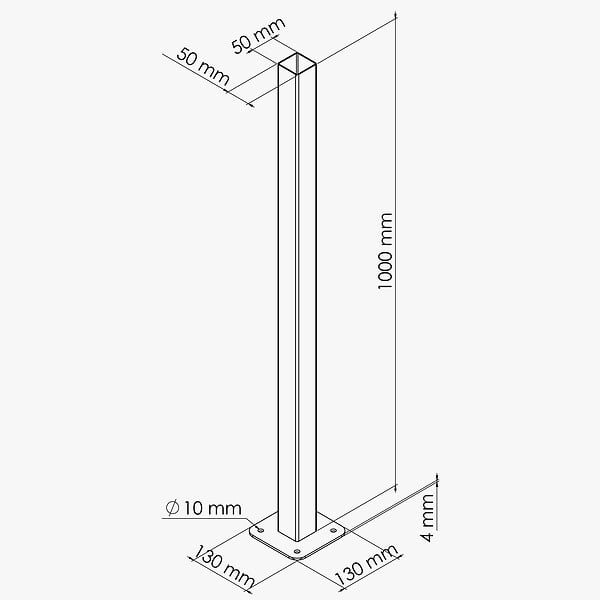 MON MARCHE DECO - Platine pour poteau de clôture PVC PRO 100 cm - large