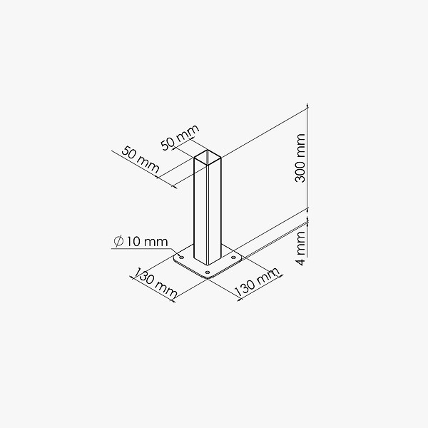 MON MARCHE DECO - Platine pour poteau de clôture PVC PRO 30 cm - large