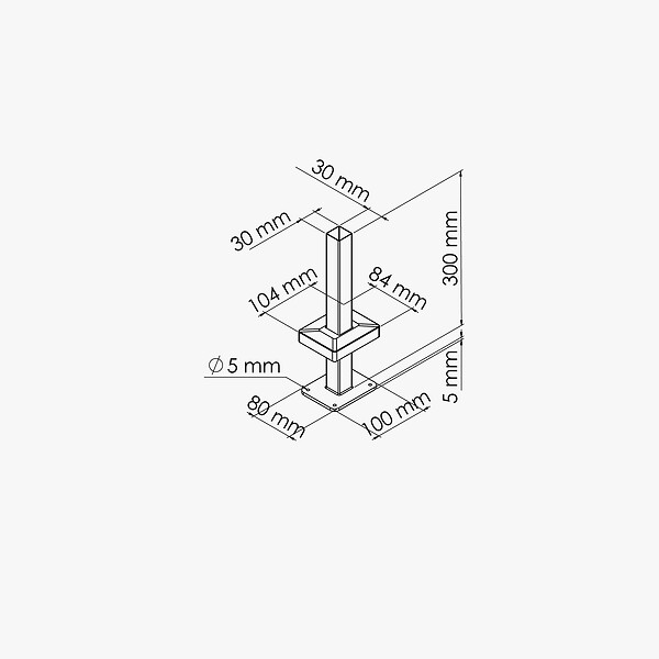 MON MARCHE DECO - Platine pour poteau de clôture PVC SLIM 30 cm - large