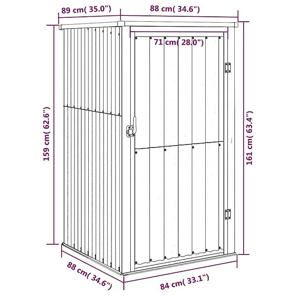 VIDAXL - vidaXL Abri à outils de jardin marron 88x89x161 cm acier galvanisé - large