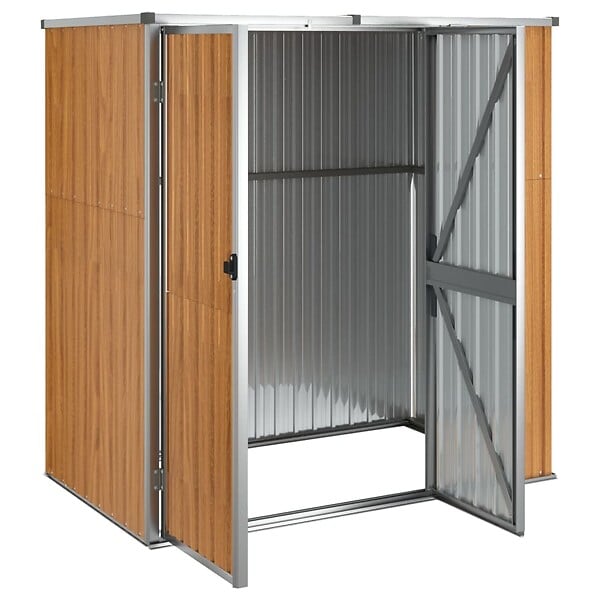 VIDAXL - vidaXL Abri à outils de jardin marron 161x89x161 cm acier galvanisé - large