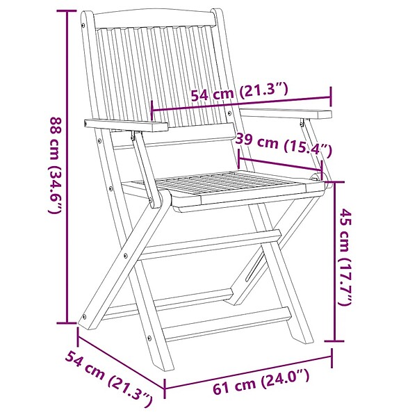VIDAXL - vidaXL Chaises pliables d'extérieur lot de 8 Bois d'acacia solide - large