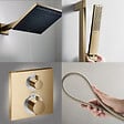 HANSGROHE - Colonne douche thermostatique Ecostat Square Douche de tête Pulsify S Flexible Designflex Douchette Pulsify E  bronze - vignette