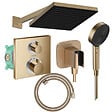 HANSGROHE - Colonne douche thermostatique Ecostat Square Douche de tête PulsifyS Flexible Designflex Douchette Pulsify bronze - vignette