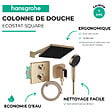 HANSGROHE - Colonne douche thermostatique Ecostat Square Douche de tête PulsifyS Flexible Designflex Douchette Pulsify bronze - vignette