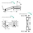 HANSGROHE - Colonne douche thermostatique Ecostat Square Douche de tête PulsifyS Flexible Designflex Douchette Pulsify bronze - vignette
