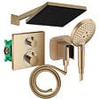 HANSGROHE - Colonne douche thermostatique Ecostat Square Douche de tête PulsifyS Flexible Isiflex Douchette Raindance SelectS bronze - vignette