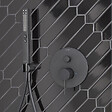 JACOB DELAFON - Pommeau de douche Shift+ carré 2 jets noir mat + flexible - vignette