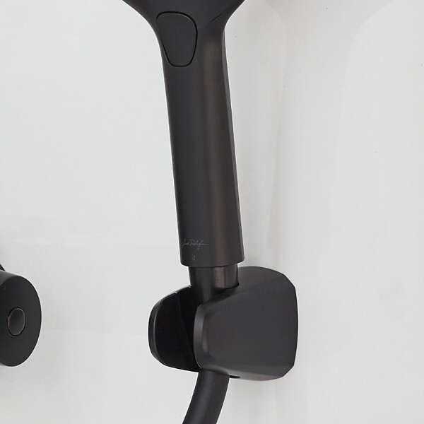 JACOB DELAFON - Pommeau de douche Shift+ rond 2 jets noir mat + flexible + support - large