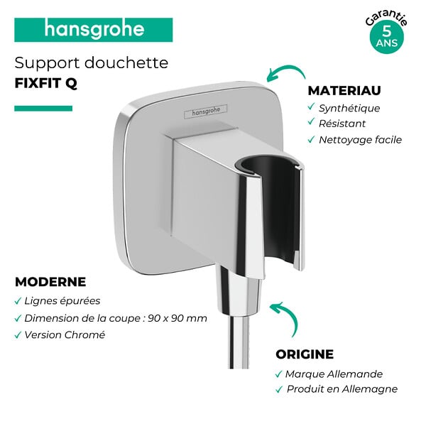 HANSGROHE - Support de douchette FixFit Q Bronze brossé - large