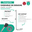 HANSGROHE - Barre de douche PMR Unica 110 avec poignée à droite Chromé + Pommeau de douche Pulsify 3 jets + flexible Metaflex 160cm - vignette