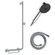 HANSGROHE - Barre de douche PMR Unica 110 avec poignée à gauche Chromé + Pommeau de douche Pulsify 3 jets + flexible Isiflex 160cm - vignette
