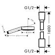 HANSGROHE - Pommeau de douche Pulsify Select EcoSmart 105 3 jets relaxation + Flexible 160 cm Designflex Bronze brossé - vignette