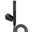 JACOB DELAFON - Pommeau de douche Shift+ carré 2 jets noir mat + flexible + support - vignette