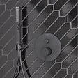 JACOB DELAFON - Pommeau de douche Shift+ carré 2 jets noir mat + flexible + support - vignette