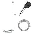 HANSGROHE - Barre de douche PMR Unica 110 poignée à gauche Chromé + Pommeau de douche Pulsify 3 jets + flexible Designflex 160cm - vignette