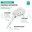 HANSGROHE - Pommeau de douche Raindance Select S EcoSmart 120 3 jets + flexible Designflex 160 cm blanc mat - vignette