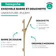 HANSGROHE - Ensemble barre de douche Unica S Puro + Flexible + Pommeau de douche Pulsify S Bronze Brossé - vignette