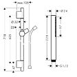 HANSGROHE - Ensemble barre de douche Unica S Puro + Flexible + Pommeau de douche Pulsify S Bronze Brossé - vignette