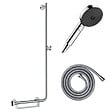 HANSGROHE - Barre de douche PMR Unica 110 avec poignée à gauche Chromé + Pommeau de douche Pulsify 3 jets + flexible Metaflex 160cm - vignette