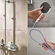 HANSGROHE - Barre de douche PMR Unica 110 poignée à droite Chromé + Pommeau de douche Pulsify 3 jets + flexible Designflex 160cm - vignette