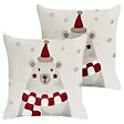 BELIANI - Lot de 2 coussins décoratifs JELLIES Velours 45 x 45 cm Blanc cassé - vignette
