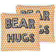 BELIANI - Lot de 2 coussins décoratifs RADZKOT Coton 40 x 40 cm Orange - vignette