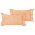 BELIANI - Lot de 2 coussins décoratifs TANSY Coton 40 x 60 cm Orange Unicolore - vignette