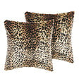BELIANI - Lot de 2 coussins décoratifs FOXTAIL 45 x 45 cm Fourrure synthétique Marron Motif animal - vignette