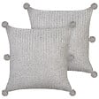 BELIANI - Lot de 2 coussins décoratifs OCOTEA Coton 45 x 45 cm Gris Unicolore - vignette