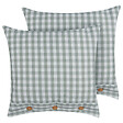 BELIANI - Lot de 2 coussins décoratifs TALYA 45 x 45 cm Vert menthe À carreaux - vignette