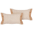 BELIANI - Lot de 2 coussins décoratifs BOATH 30 x 50 cm Beige Unicolore - vignette
