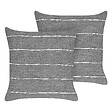 BELIANI - Lot de 2 coussins décoratifs MILAS Lin 50 x 50 cm Gris À rayure - vignette