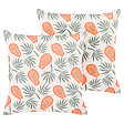 BELIANI - Lot de 2 coussins décoratifs AVENS 45 x 45 cm Multicolore Motif de plante - vignette