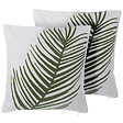 BELIANI - Lot de 2 coussins décoratifs AZAMI Coton 45 x 45 cm Vert foncé Motif de plante - vignette