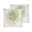 BELIANI - Lot de 2 coussins décoratifs MICROSORUM 45 x 45 cm Vert clair Motif de plante - vignette