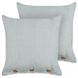 BELIANI - Lot de 2 coussins décoratifs SEBRINE 45 x 45 cm Vert menthe À rayure - vignette
