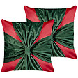 BELIANI - Lot de 2 coussins décoratifs MARSHMALLOW Velours 45 x 45 cm Rouge Motif de Noël - vignette