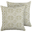 BELIANI - Lot de 2 coussins décoratifs LARICS Coton 45 x 45 cm Vert Motif oriental - vignette
