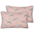 BELIANI - Lot de 2 coussins décoratifs ARALES Coton 30 x 50 cm Rose pastel Motif animal - vignette