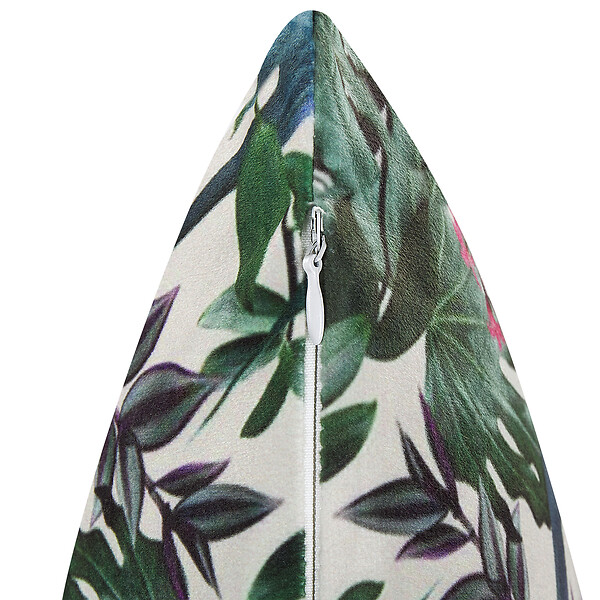 BELIANI - Lot de 2 coussins décoratifs GASTERIA Velours 45 x 45 cm Vert Motif de plante - large