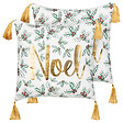 BELIANI - Lot de 2 coussins décoratifs ZAMIA Coton 45 x 45 cm Blanc Motif de Noël - vignette