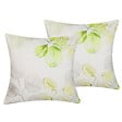 BELIANI - Lot de 2 coussins décoratifs PEPEROMIA Coton 45 x 45 cm Blanc Motif de plante - vignette