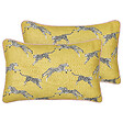 BELIANI - Lot de 2 coussins décoratifs ARALES Coton 30 x 50 cm Jaune - vignette