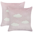 BELIANI - Lot de 2 coussins décoratifs IPOMEA Velours 45 x 45 cm Rose - vignette