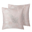 BELIANI - Lot de 2 coussins décoratifs SILENE 45 x 45 cm Rose Motif de plante - vignette