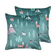 BELIANI - Lot de 2 coussins décoratifs FOOTHILL Velours 45 x 45 cm Vert menthe - vignette