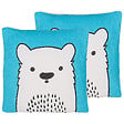 BELIANI - Lot de 2 coussins décoratifs WARANASI Coton 45 x 45 cm Bleu - vignette